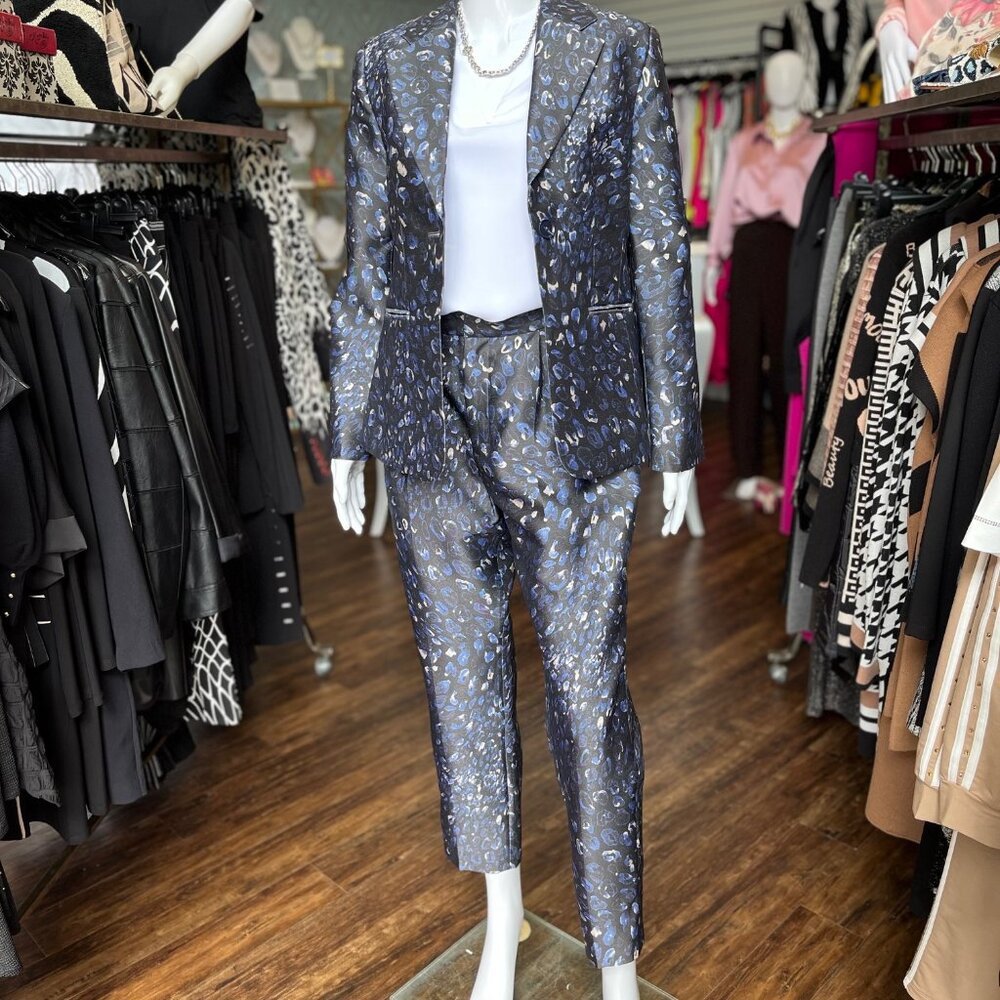 TF-1826-MLP Rome Taffeta Pants in Midnight Leopard by LANTHROPY